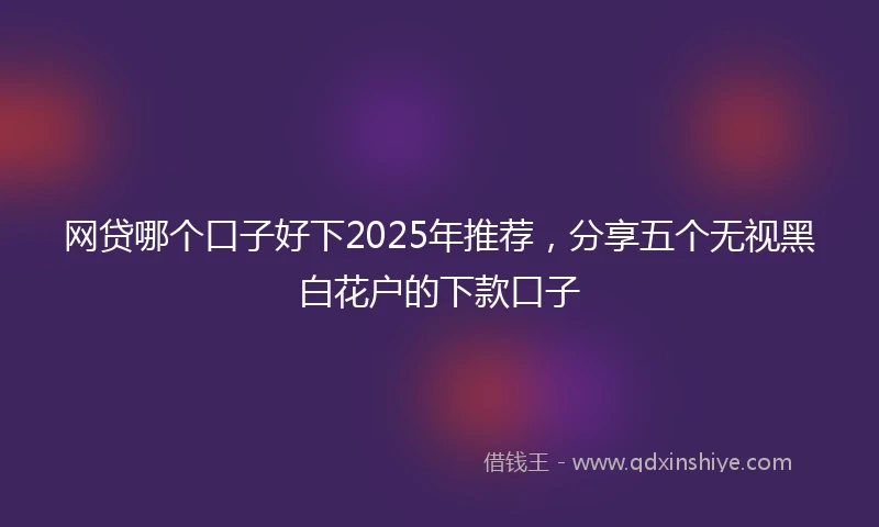 网贷哪个口子好下2025年推荐，分享五个无视黑白花户的下款口子