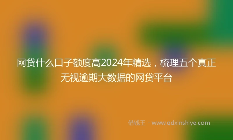 网贷什么口子额度高2024年精选，梳理五个真正无视逾期大数据的网贷平台