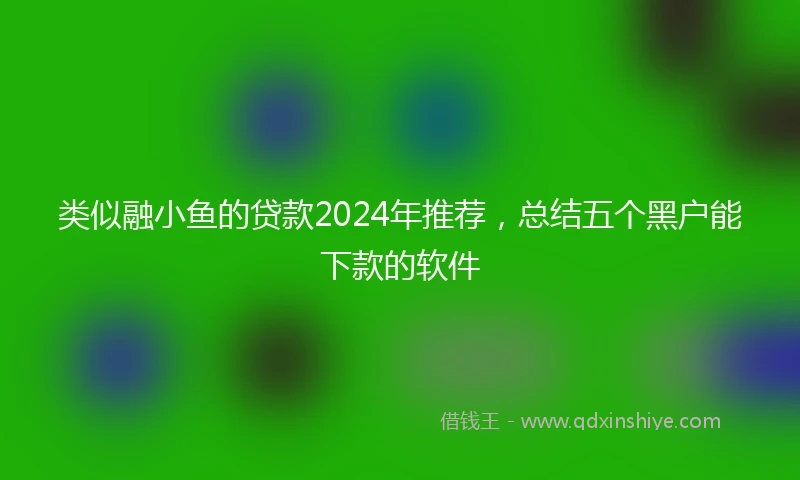 类似融小鱼的贷款2024年推荐，总结五个黑户能下款的软件