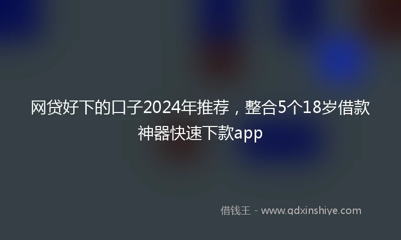 网贷好下的口子2024年推荐，整合5个18岁借款神器快速下款app