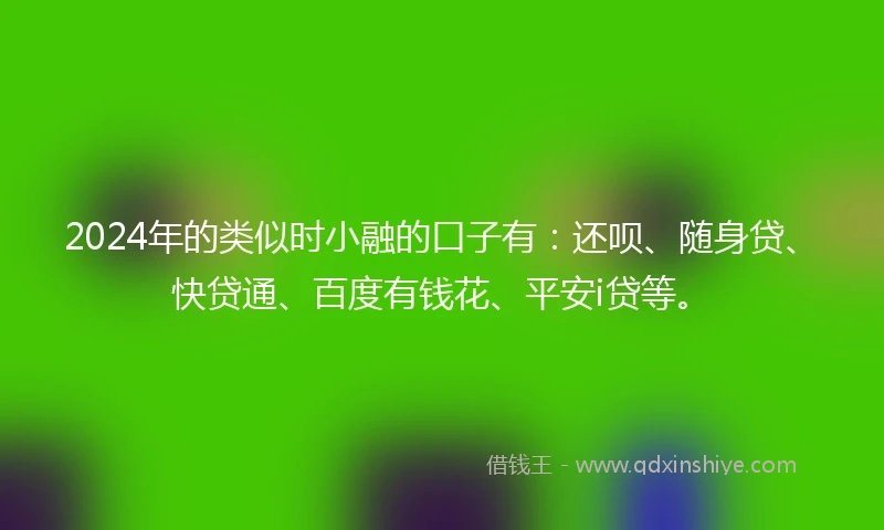 2024年的类似时小融的口子有：还呗、随身贷、快贷通、百度有钱花、平安i贷等。
