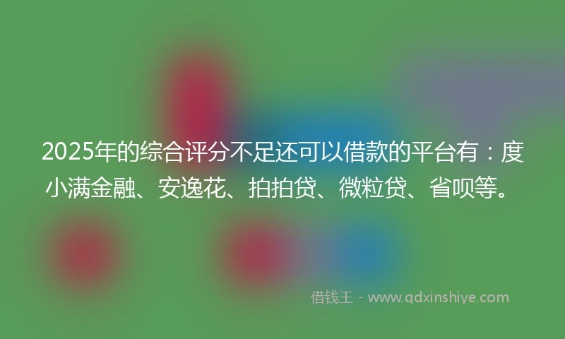 2025年的综合评分不足还可以借款的平台有：度小满金融、安逸花、拍拍贷、微粒贷、省呗等。
