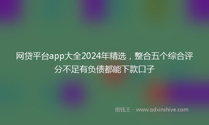 网贷平台app大全2024年精选，整合五个综合评分不足有负债都能下款口子
