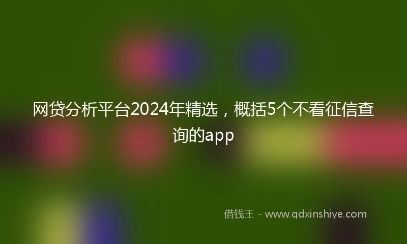 网贷分析平台2024年精选，概括5个不看征信查询的app