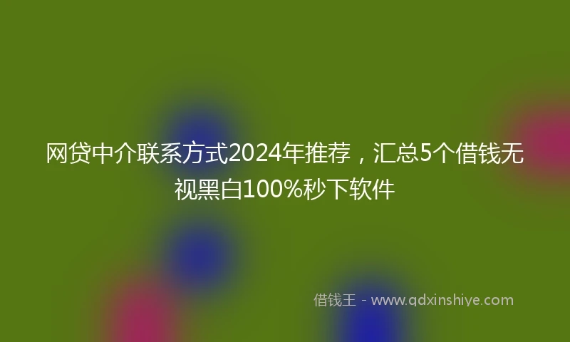 网贷中介联系方式2024年推荐，汇总5个借钱无视黑白100%秒下软件