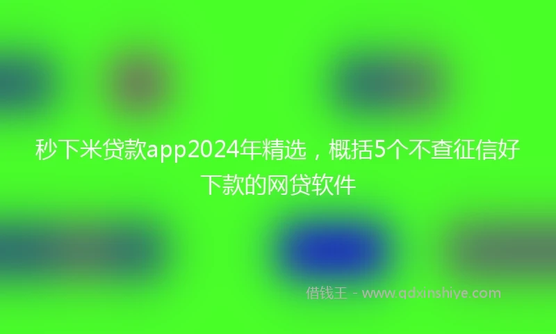 秒下米贷款app2024年精选，概括5个不查征信好下款的网贷软件