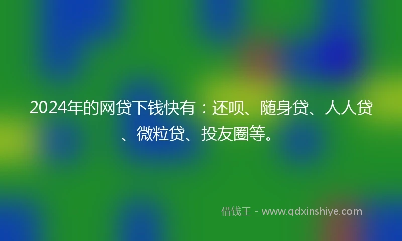 2024年的网贷下钱快有：还呗、随身贷、人人贷、微粒贷、投友圈等。