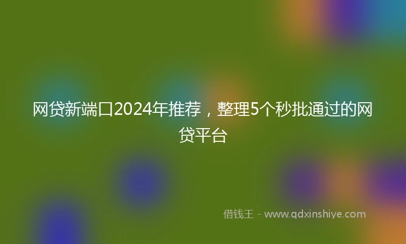 网贷新端口2024年推荐，整理5个秒批通过的网贷平台
