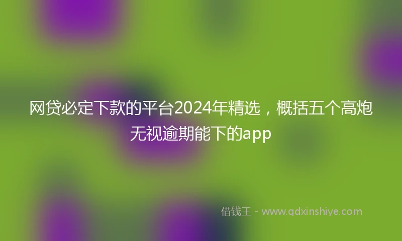 网贷必定下款的平台2024年精选，概括五个高炮无视逾期能下的app