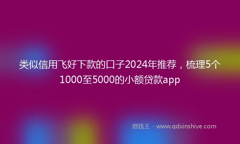 类似信用飞好下款的口子2024年推荐，梳理5个1000至5000的小额贷款app
