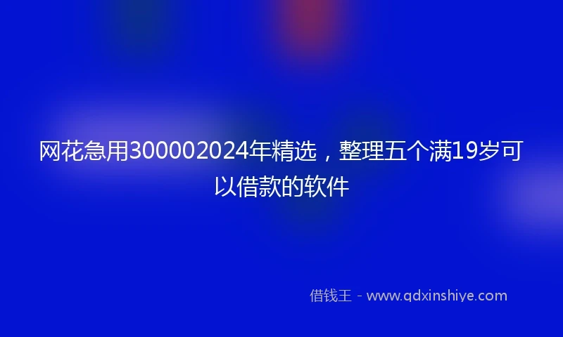 网花急用300002024年精选,整理五个满19岁可以借款的软件