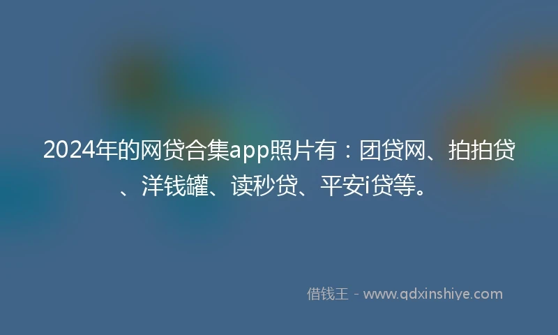 2024年的网贷合集app照片有：团贷网、拍拍贷、洋钱罐、读秒贷、平安i贷等。