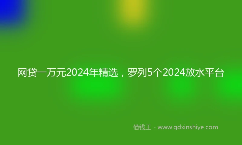 网贷一万元2024年精选，罗列5个2024放水平台