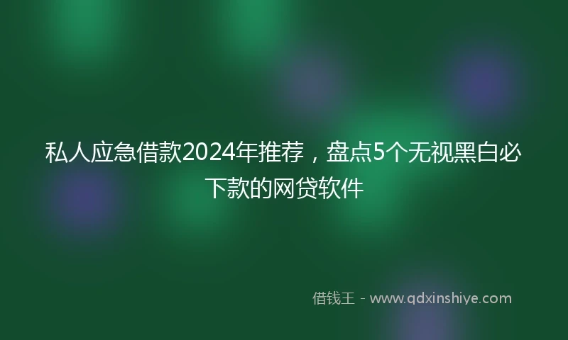 私人应急借款2024年推荐，盘点5个无视黑白必下款的网贷软件