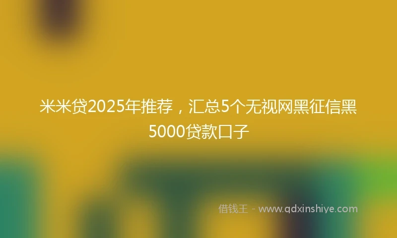 米米贷2025年推荐,汇总5个无视网黑征信黑5000贷款口子