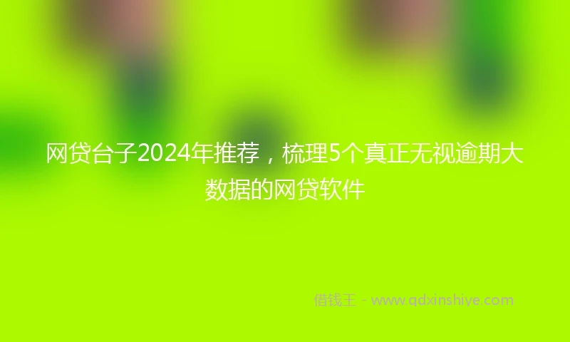 网贷台子2024年推荐，梳理5个真正无视逾期大数据的网贷软件