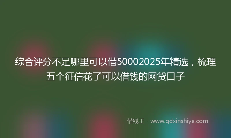 综合评分不足哪里可以借50002025年精选，梳理五个征信花了可以借钱的网贷口子