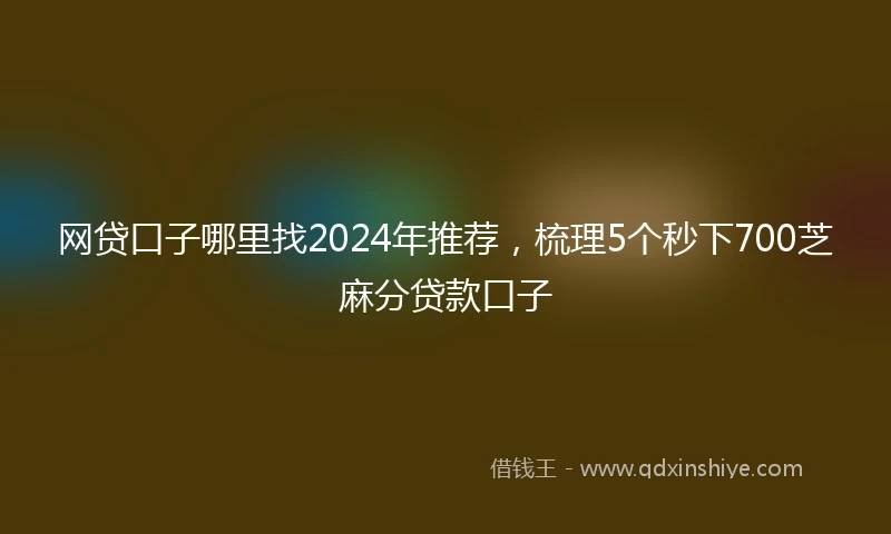 网贷口子哪里找2024年推荐，梳理5个秒下700芝麻分贷款口子