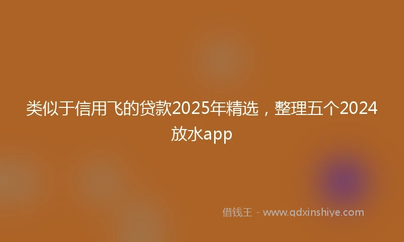类似于信用飞的贷款2025年精选，整理五个2024放水app