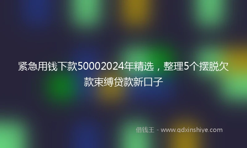 紧急用钱下款50002024年精选，整理5个摆脱欠款束缚贷款新口子