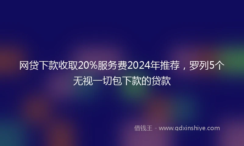 网贷下款收取20%服务费2024年推荐，罗列5个无视一切包下款的贷款
