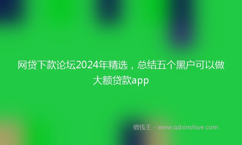 网贷下款论坛2024年精选，总结五个黑户可以做大额贷款app