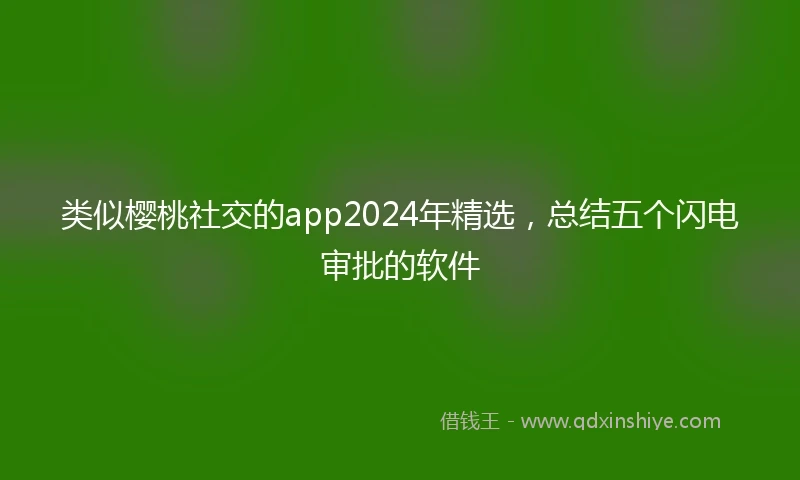 类似樱桃社交的app2024年精选，总结五个闪电审批的软件