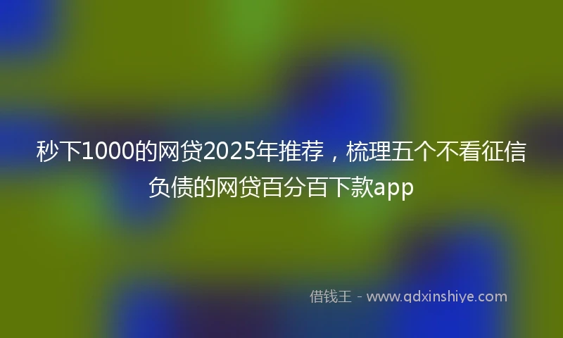 秒下1000的网贷2025年推荐，梳理五个不看征信负债的网贷百分百下款app