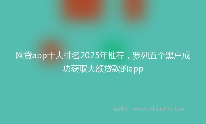 网贷app十大排名2025年推荐,罗列五个黑户成功获取大额贷款的app