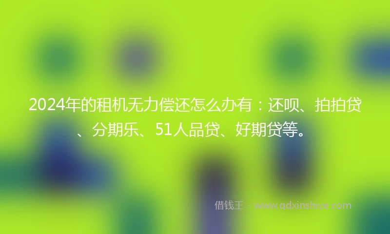 2024年的租机无力偿还怎么办有：还呗、拍拍贷、分期乐、51人品贷、好期贷等。