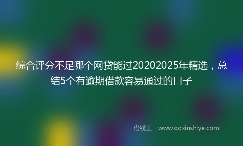 综合评分不足哪个网贷能过20202025年精选，总结5个有逾期借款容易通过的口子