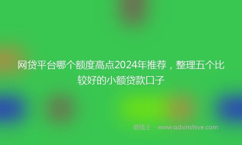 网贷平台哪个额度高点2024年推荐，整理五个比较好的小额贷款口子