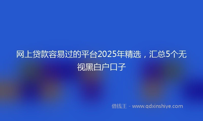 网上贷款容易过的平台2025年精选，汇总5个无视黑白户口子