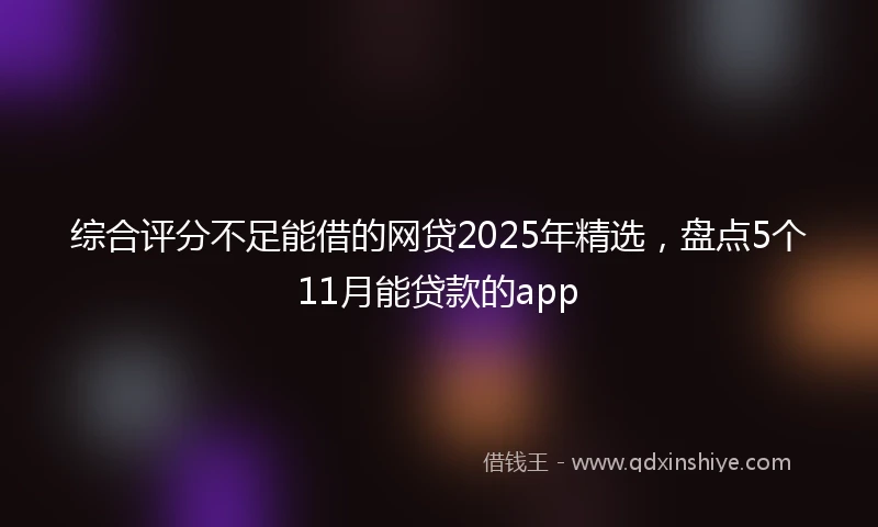 综合评分不足能借的网贷2025年精选,盘点5个11月能贷款的app