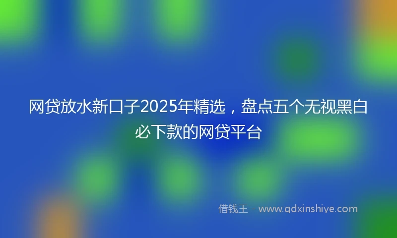 网贷放水新口子2025年精选，盘点五个无视黑白必下款的网贷平台