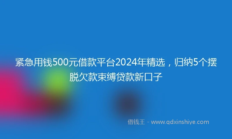 紧急用钱500元借款平台2024年精选，归纳5个摆脱欠款束缚贷款新口子