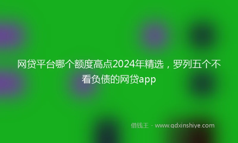 网贷平台哪个额度高点2024年精选，罗列五个不看负债的网贷app