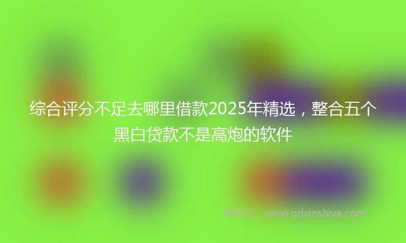 综合评分不足去哪里借款2025年精选，整合五个黑白贷款不是高炮的软件