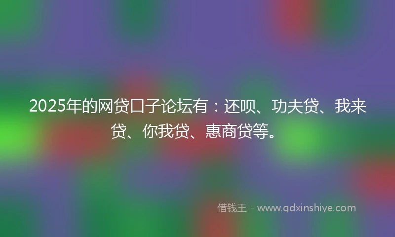 2025年的网贷口子论坛有：还呗、功夫贷、我来贷、你我贷、惠商贷等。