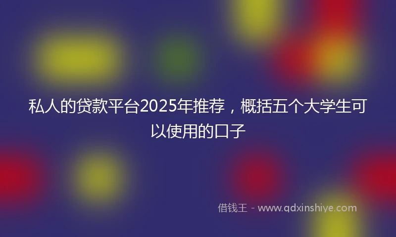 私人的贷款平台2025年推荐，概括五个大学生可以使用的口子