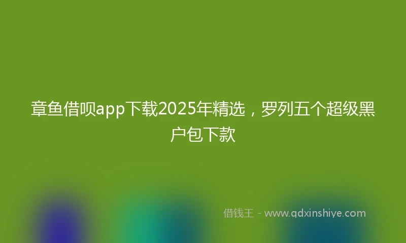 章鱼借呗app下载2025年精选，罗列五个超级黑户包下款