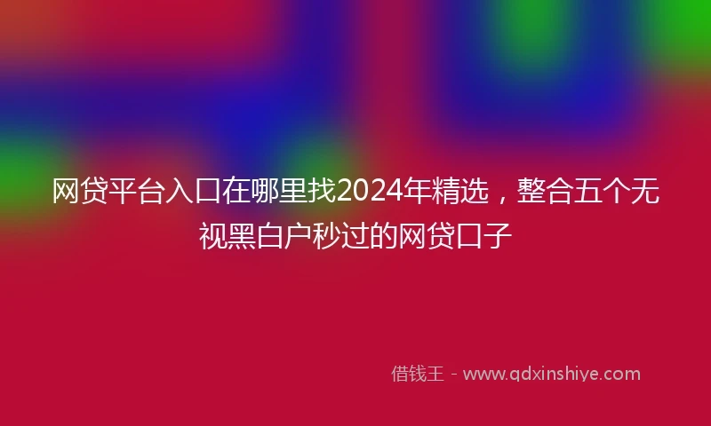 网贷平台入口在哪里找2024年精选，整合五个无视黑白户秒过的网贷口子