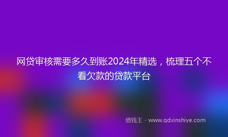 网贷审核需要多久到账2024年精选，梳理五个不看欠款的贷款平台