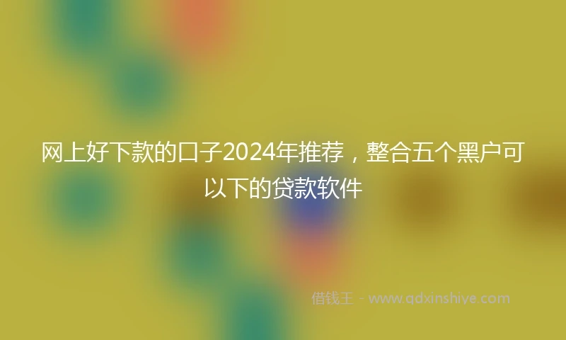 网上好下款的口子2024年推荐，整合五个黑户可以下的贷款软件