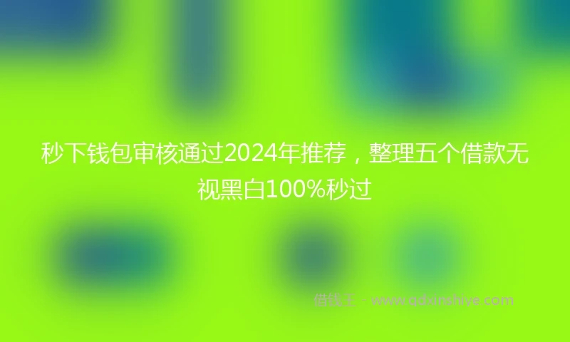 秒下钱包审核通过2024年推荐，整理五个借款无视黑白100%秒过
