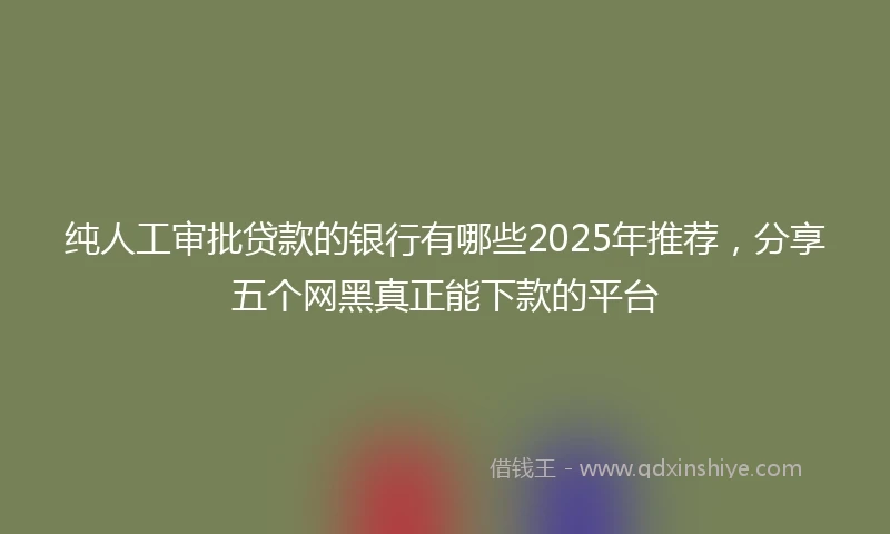 纯人工审批贷款的银行有哪些2025年推荐，分享五个网黑真正能下款的平台