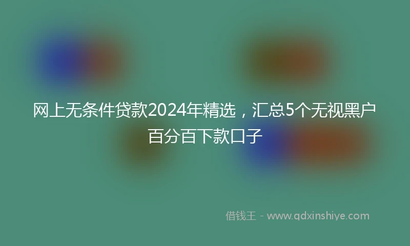 网上无条件贷款2024年精选，汇总5个无视黑户百分百下款口子