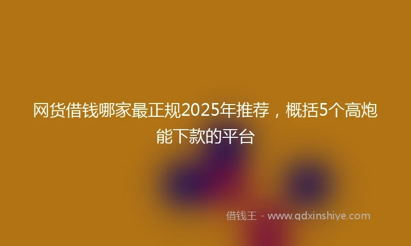 网货借钱哪家最正规2025年推荐，概括5个高炮能下款的平台