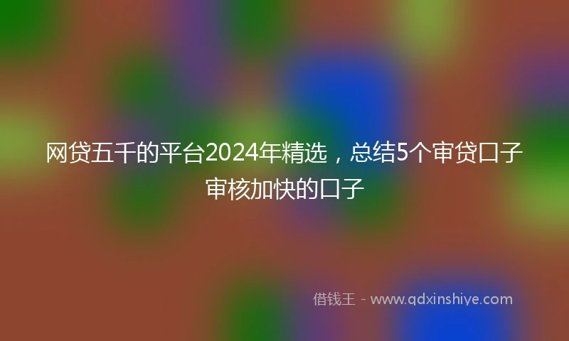 网贷五千的平台2024年精选，总结5个审贷口子审核加快的口子