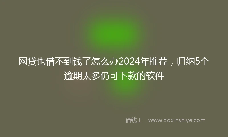 网贷也借不到钱了怎么办2024年推荐，归纳5个逾期太多仍可下款的软件